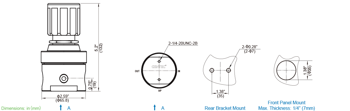GENTEC R74 Series Back Pressure Regulator